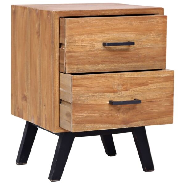 vidaXL Bedside Cabinet 15.7"x13.8"x21.7" Solid Teak - Image 3