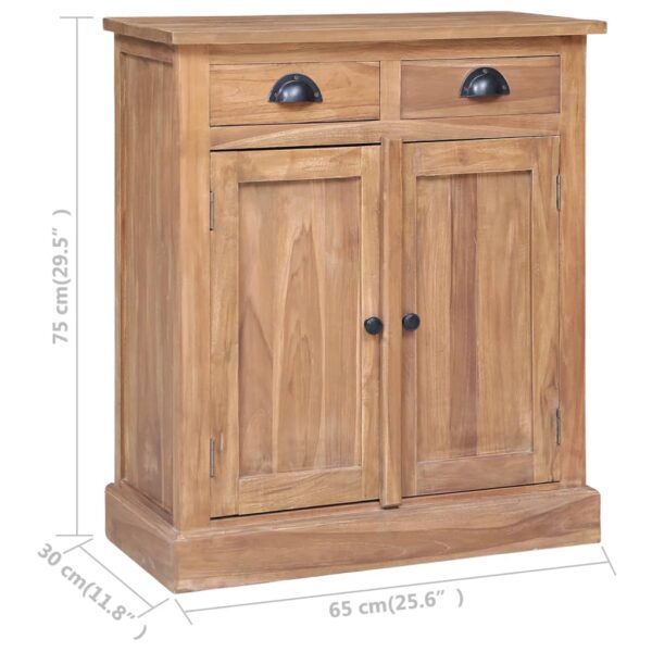 vidaXL Side Cabinet 25.6"x11.8"x29.5" Solid Teak - Image 11