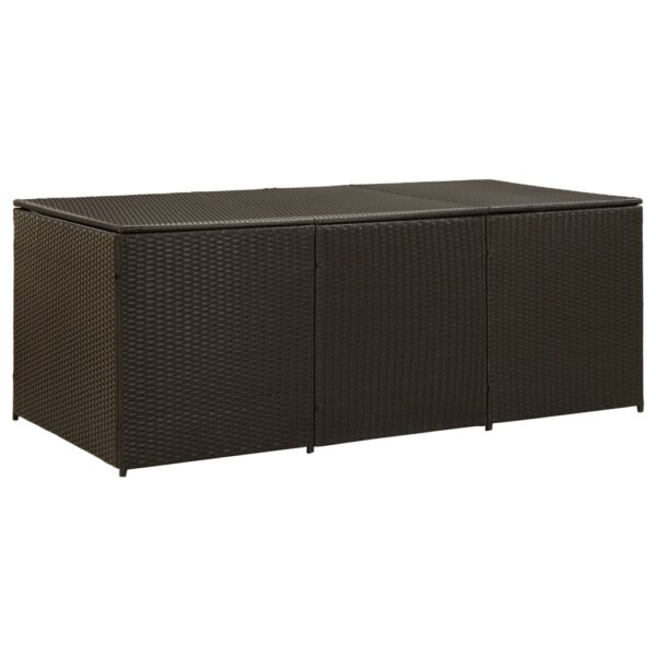 vidaXL Patio Storage Box Poly Rattan 70.9"x35.4"x27.6" Brown