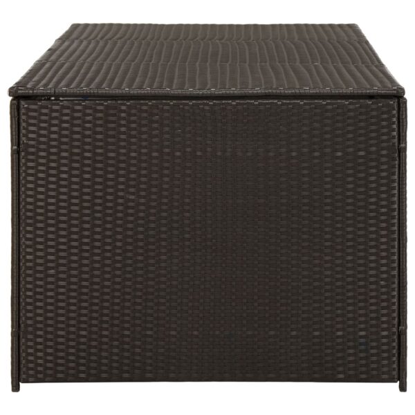 vidaXL Patio Storage Box Poly Rattan 70.9"x35.4"x27.6" Brown - Image 4