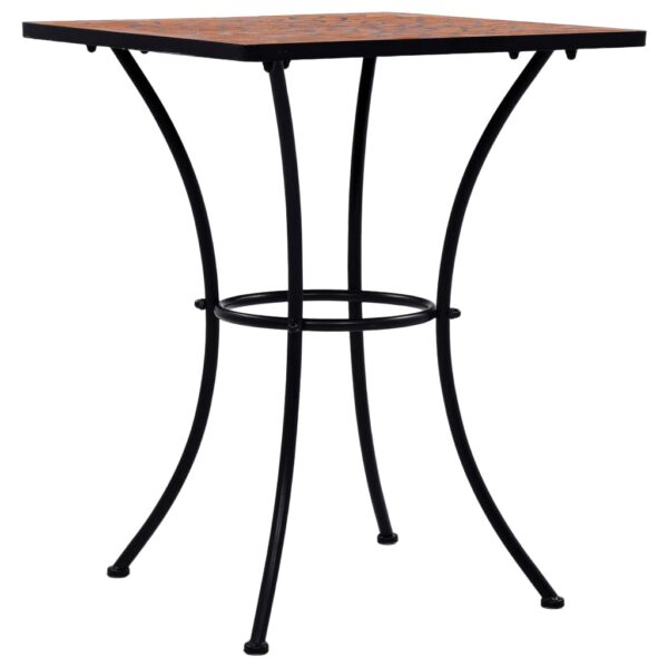 vidaXL Mosaic Bistro Table Terracotta 23.6" Ceramic - Image 2