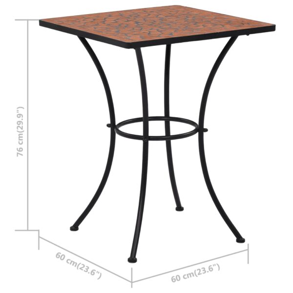 vidaXL Mosaic Bistro Table Terracotta 23.6" Ceramic - Image 8