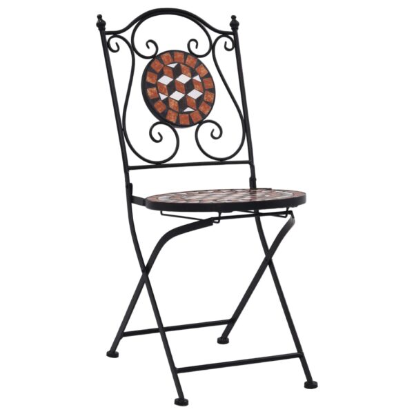 vidaXL Mosaic Bistro Chairs 2 pcs Brown Ceramic - Image 2