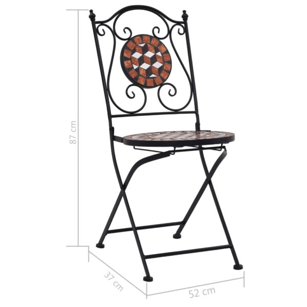 vidaXL Mosaic Bistro Chairs 2 pcs Brown Ceramic - Image 11