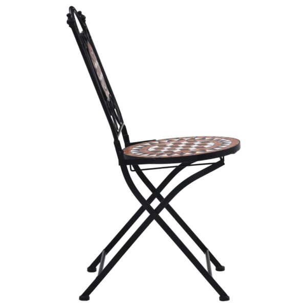 vidaXL Mosaic Bistro Chairs 2 pcs Brown Ceramic - Image 5