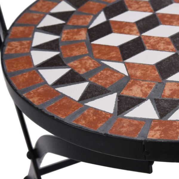 vidaXL Mosaic Bistro Chairs 2 pcs Brown Ceramic - Image 8