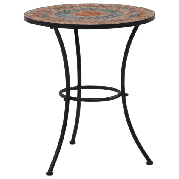 vidaXL Mosaic Bistro Table Orange/Gray 23.6" Ceramic