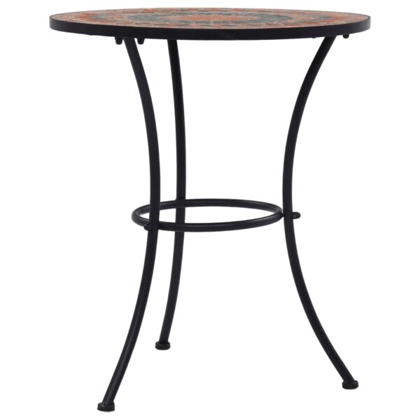 vidaXL Mosaic Bistro Table Orange/Gray 23.6" Ceramic - Image 2