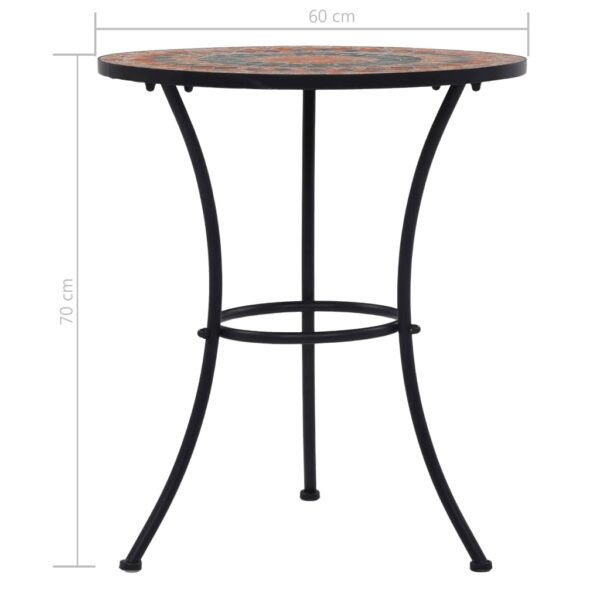 vidaXL Mosaic Bistro Table Orange/Gray 23.6" Ceramic - Image 8