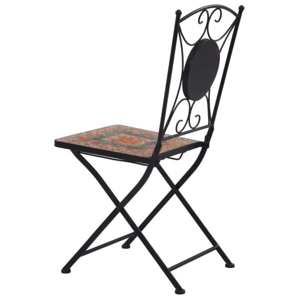 vidaXL Mosaic Bistro Chairs 2 pcs Orange/Gray - Image 6