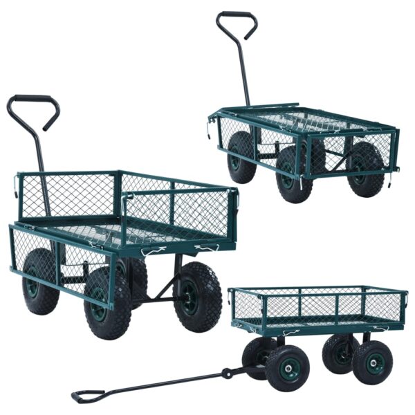 vidaXL Garden Hand Trolley Green 551.2 lb - Image 7