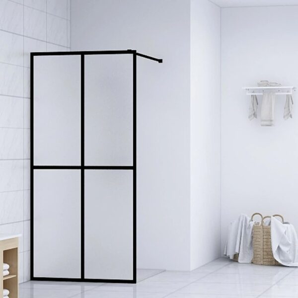 vidaXL Walk-in Shower Screen Frosted Tempered Glass 35.4"x76.8"