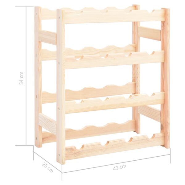 vidaXL Wine Rack for 16 Bottles Pinewood - Image 6