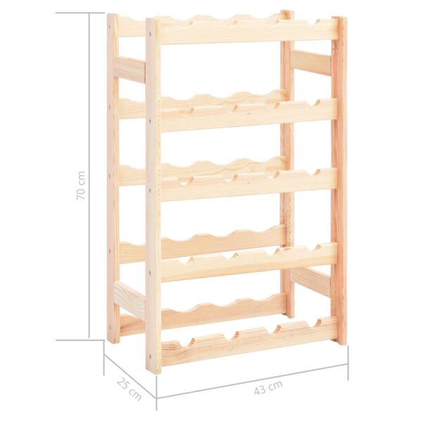 vidaXL Wine Rack for 20 Bottles Pinewood - Image 6