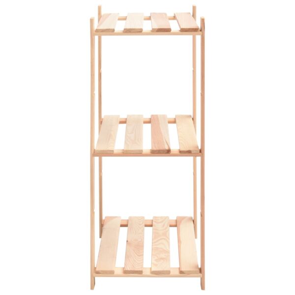 vidaXL 3-Tier Storage Rack 23.6"x15"x35.4" Solid Pinewood 330.7 lb - Image 4