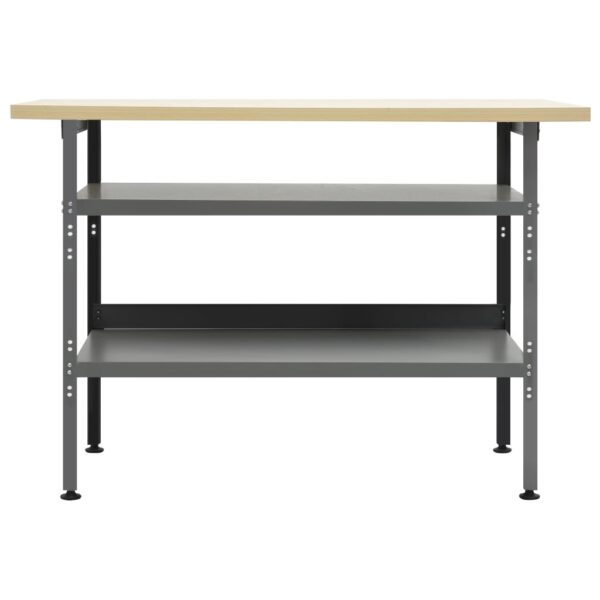 vidaXL Workbench Gray 47.2"x23.6"x33.5" Steel - Image 2