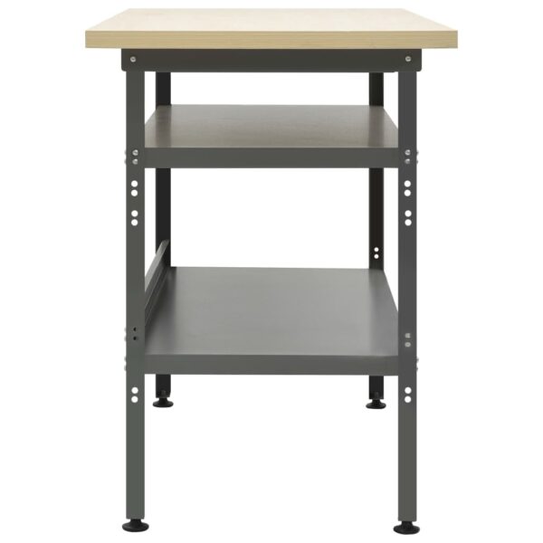 vidaXL Workbench Gray 47.2"x23.6"x33.5" Steel - Image 3