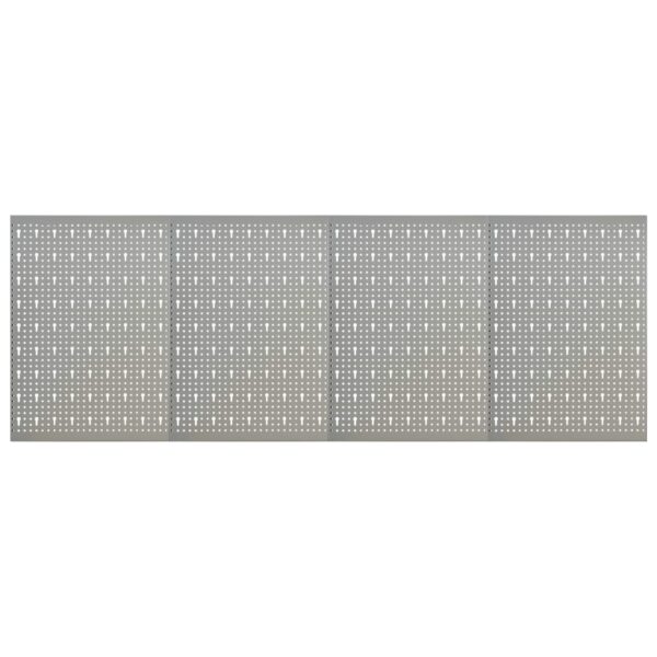 vidaXL Wall-mounted Peg Boards 4 pcs 15.7"x22.8" Steel