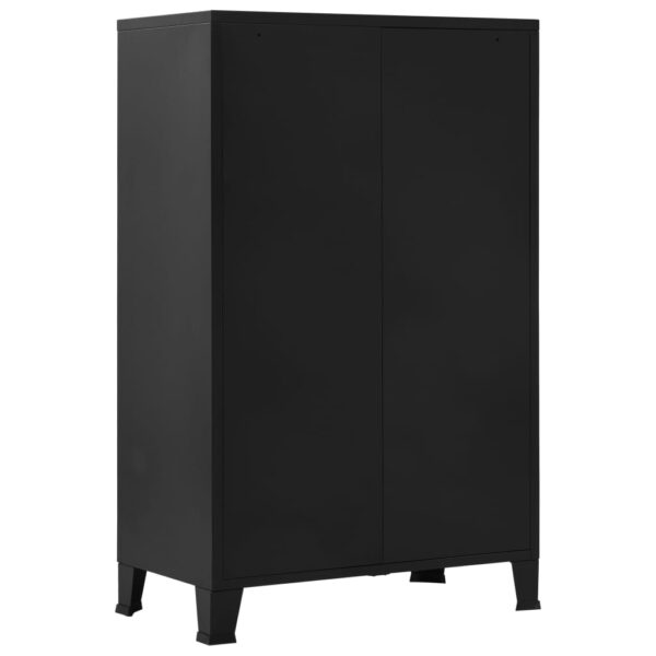 vidaXL Office Cabinet with Mesh Doors Industrial Black 29.5"x15.7"x47.2" Steel - Image 3