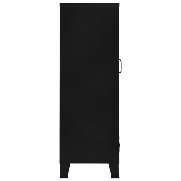 vidaXL Office Cabinet with Mesh Doors Industrial Black 29.5"x15.7"x47.2" Steel - Image 5