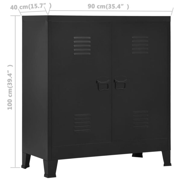 vidaXL Industrial Storage Chest Black 35.4"x15.7"x39.4" Steel - Image 7