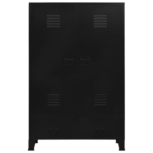 vidaXL Wardrobe Industrial Black 35.4"x15.7"x55.1" Steel - Image 3