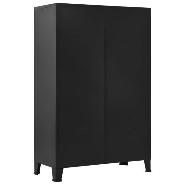 vidaXL Wardrobe Industrial Black 35.4"x15.7"x55.1" Steel - Image 4