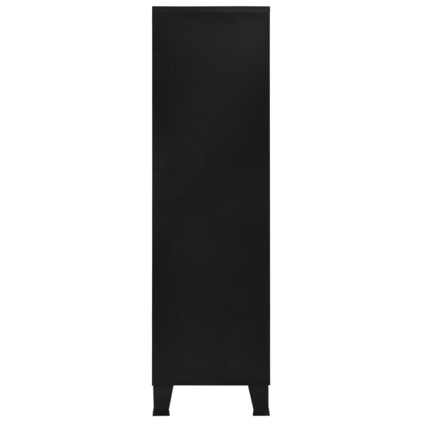 vidaXL Wardrobe Industrial Black 35.4"x15.7"x55.1" Steel - Image 5