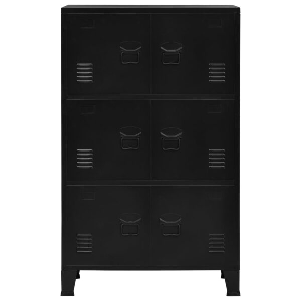 vidaXL Industrial Storage Chest Black 29.5"x15.7"x47.2" Steel - Image 3