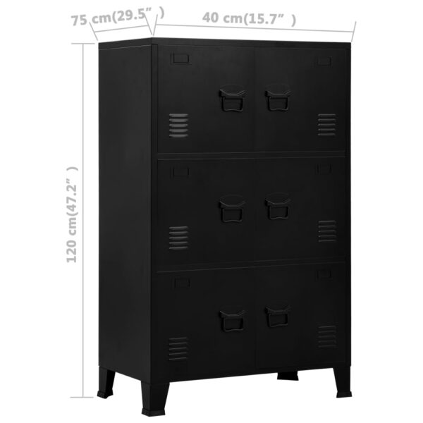 vidaXL Industrial Storage Chest Black 29.5"x15.7"x47.2" Steel - Image 7