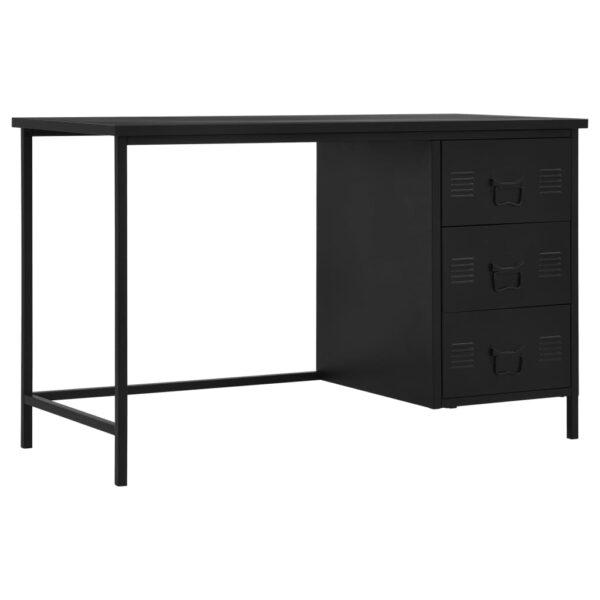 vidaXL Desk with Drawers Industrial Black 47.2"x21.7"x29.5" Steel