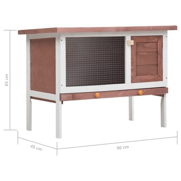 vidaXL Outdoor Rabbit Hutch 1 Layer Brown Wood - Image 7