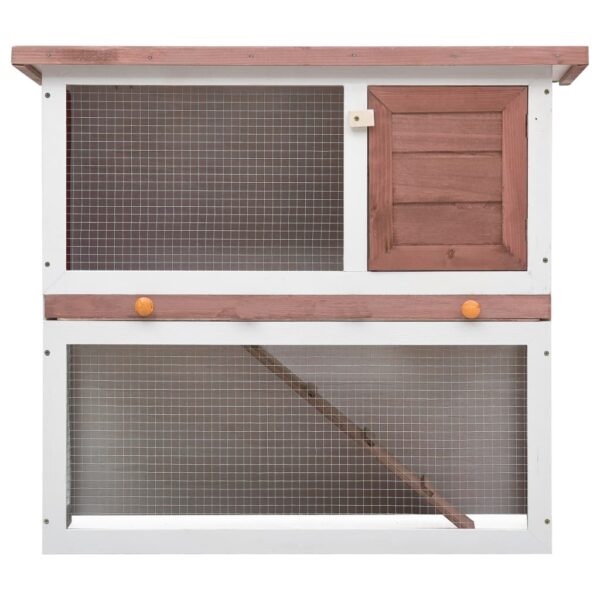 vidaXL Outdoor Rabbit Hutch 1 Door Brown Wood - Image 3