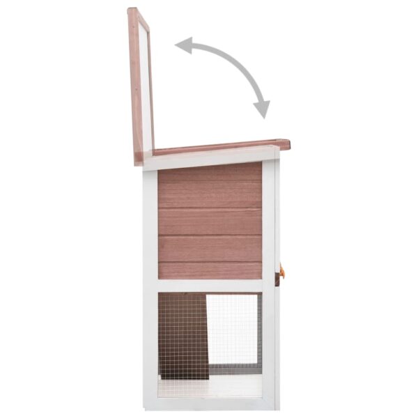 vidaXL Outdoor Rabbit Hutch 1 Door Brown Wood - Image 4