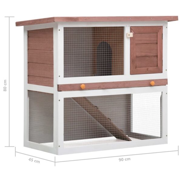 vidaXL Outdoor Rabbit Hutch 1 Door Brown Wood - Image 7