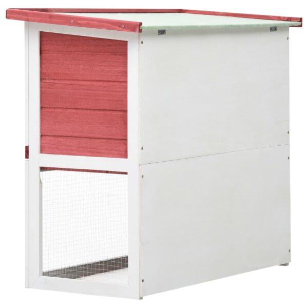 vidaXL Outdoor Rabbit Hutch 1 Door Red Wood - Image 5