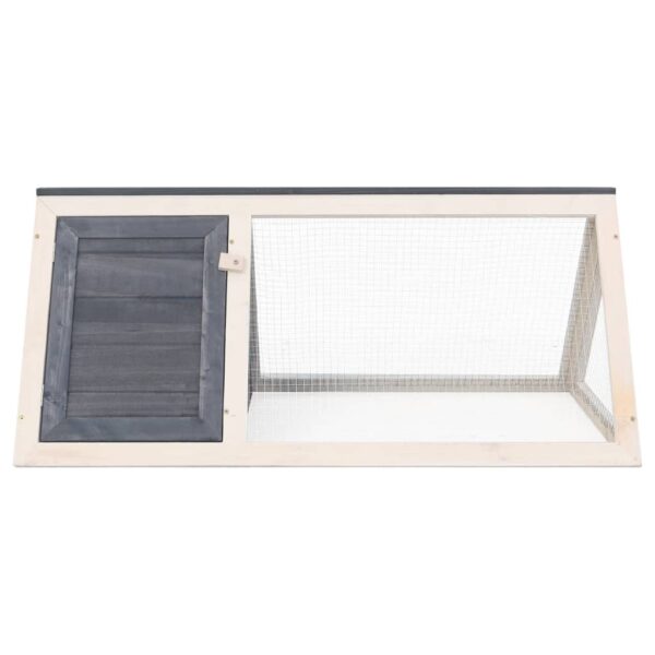 vidaXL Animal Rabbit Cage Gray Wood - Image 3