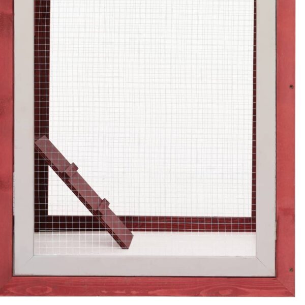 vidaXL Chicken Cage Red 66.9"x31.9"x43.3" Solid Pine & Fir Wood - Image 6