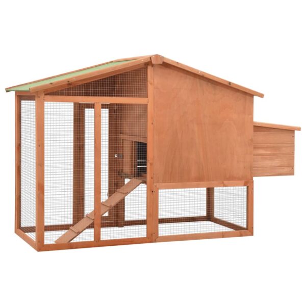 vidaXL Chicken Coop with Nest Box Solid Fir Wood - Image 4