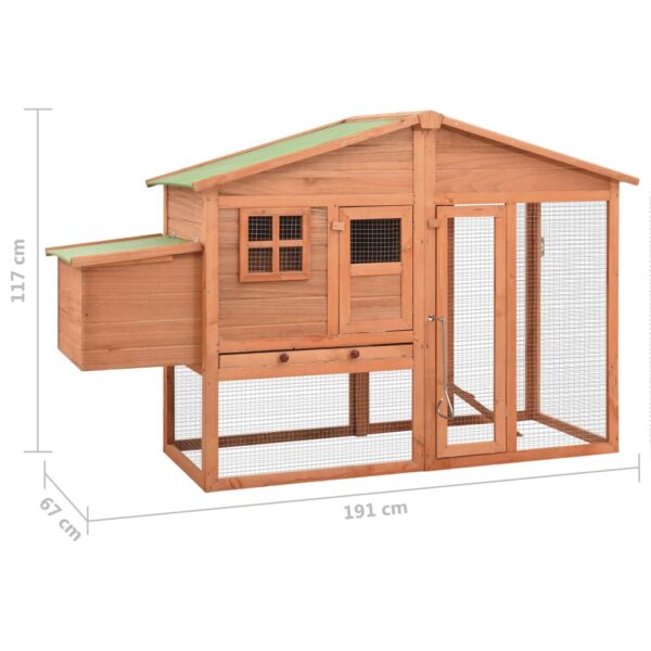 vidaXL Chicken Coop with Nest Box Solid Fir Wood - Image 9