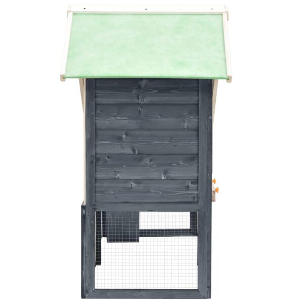 vidaXL Rabbit Hutch Gray and White 55.1"x24.8"x47.2" Solid Firwood - Image 4