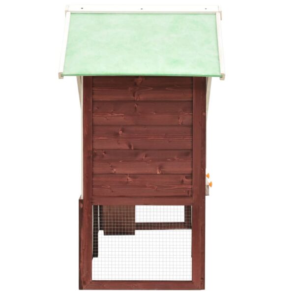 vidaXL Rabbit Hutch Mocha and White 55.1"x24.8"x47.2" Solid Firwood - Image 3