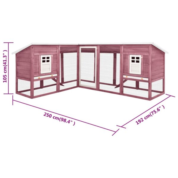 vidaXL Outdoor Rabbit Hutch with Run Mocca and White Solid Fir Wood - Image 9