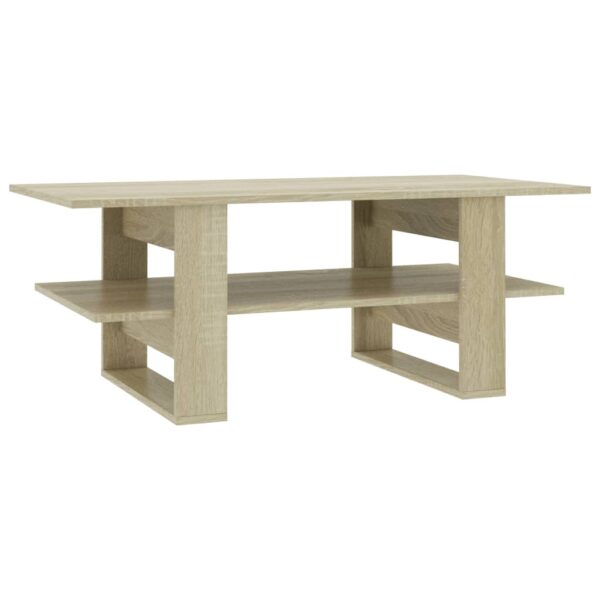 vidaXL Coffee Table Sonoma Oak 43.3"x21.7"x16.5" Engineered Wood - Image 2