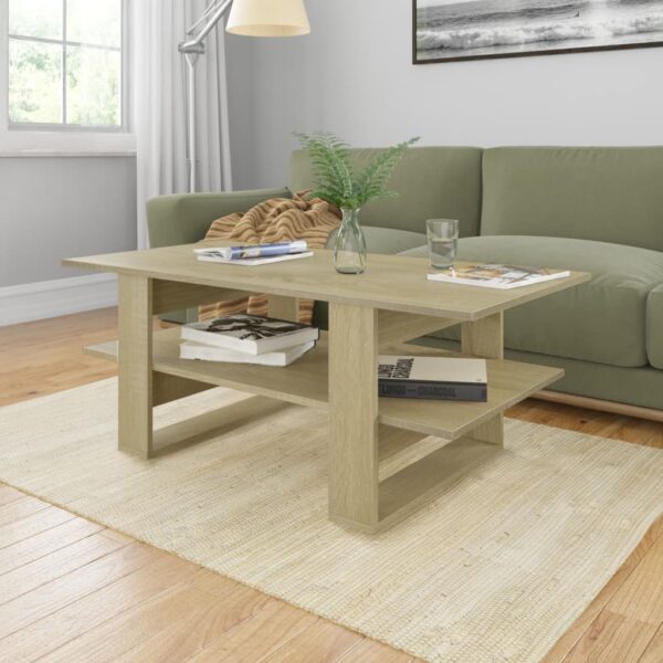 vidaXL Coffee Table Sonoma Oak 43.3"x21.7"x16.5" Engineered Wood