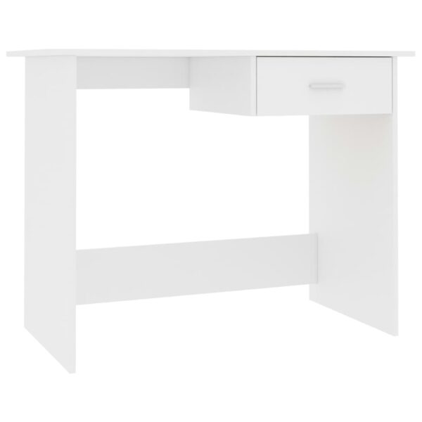 vidaXL Desk White 39.4"x19.7"x29.9" Engineered Wood - Image 2