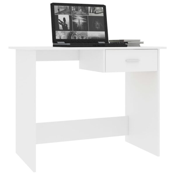 vidaXL Desk White 39.4"x19.7"x29.9" Engineered Wood - Image 3