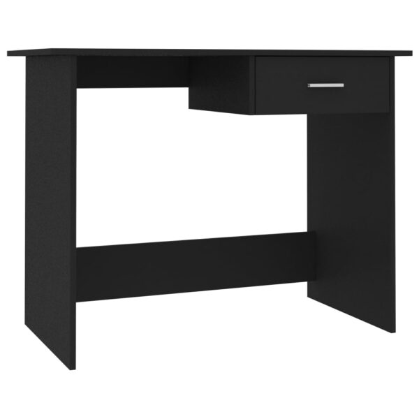 vidaXL Desk Black 39.4"x19.7"x29.9" Engineered Wood - Image 2