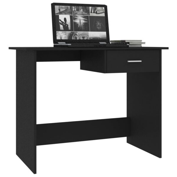 vidaXL Desk Black 39.4"x19.7"x29.9" Engineered Wood - Image 3