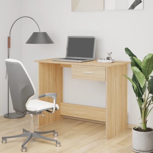 vidaXL Desk Sonoma Oak 39.4"x19.7"x29.9" Engineered Wood